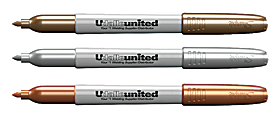 Sharpie® Metallic Marker, Fine Point, Gray Barrel, Assorted Ink Colors