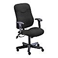 Mayline® Group Comfort Series 9414 High-Back Fabric Chair, 44"H x 26"W x 26"D, Black Frame, Gray Fabric