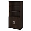 Bush Business Furniture Studio C 73"H 5-Shelf Bookcase With Doors, Black Walnut, Standard Delivery 1 thumbnail image