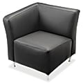 Lorell® Fuze Modular Bonded Leather Right-Arm Lounge Chair, Black 1 thumbnail image