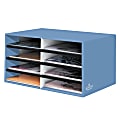 Bankers Box® 60% Recycled Literature Sorter, 8 Compartments, Cornflower Blue