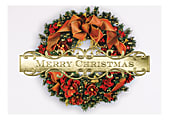 Custom Embellished Holiday Cards And Foil Envelopes, 7-7/8" x 5-5/8", Christmas Once Again, Box Of 25 Cards