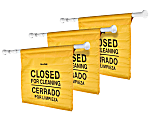 Alpine Safety Hanging Signs, Adjustable, 12-1/2" x 30-1/8", Yellow, Pack Of 3 Signs