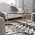 Flash Furniture Round Glass Coffee Table, 19-1/4"H x 35-1/2"W x 35-1/2"D, Clear/Matte Gold 1 thumbnail image