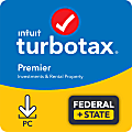 TurboTax Desktop Premier Investment & Rental Property Fed + E-File + State 2021, Download