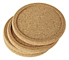 Office Depot® Cork Coasters, 3/8" x 4", Tan, Set Of 4 Coasters