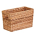 Honey-Can-Do Large Water Hyacinth Magazine Basket, 15 1/2"L x 5 5/16"W x 10"H, Brown/Natural