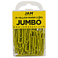 JAM Paper® Paper Clips, Pack Of 75, Jumbo, Yellow