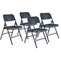 National Public Seating Series 200 Folding Chairs, Blue, Set Of 4 Chairs