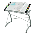 Safco® Expressions Glass-Top Drafting Table, Silver