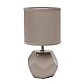 Simple Designs Round Prism Mini Table Lamp, 10-7/16"H, Gray