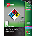 Avery® Surface Safe Sign Labels, 8" x 8", Square, Pack Of 15