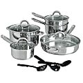 Gibson Home Cuisine Select Abruzzo 12-Piece Stainless Steel Cookware Set, Silver