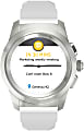 MyKronoz ZeTime Original Hybrid Smartwatch, Petite, Brushed Silver/White Silicone Flat, KRZT1PO-BSL-WHSIL