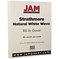JAM Paper® Card Stock, Strathmore Natural White Wove, Letter (8.5" x 11"), 88 Lb, Pack Of 50 1 thumbnail image