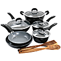 Kenmore 12-Piece Ceramic-Coated Aluminum Cookware Set, Black