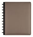 TUL® Discbound Notebook With Leather Cover, Letter Size, Narrow Ruled, 60 Sheets, Gray