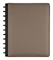 TUL® Discbound Notebook With Leather Cover, Letter Size, Narrow Ruled, 60 Sheets, Gray