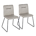 LumiSource Casper Chairs, Black/Gray, Set Of 2 Chairs