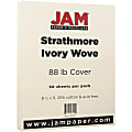 JAM Paper® Cover Card Stock, 8 1/2" x 11", 88 Lb, Strathmore Ivory Wove, Pack Of 50 Sheets
