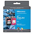 Office Depot® Remanufactured Black/Standard High-Yield Tri-Color Ink Cartridge Replacement For HP 64XL/64, OD64XL64CP