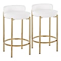 LumiSource Chloe Counter Stools, Gold/White, Set Of 2 Stools 1 thumbnail image
