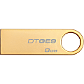 Kingston 8GB USB 2.0 DataTraveler GE9 (Gold Metal casing) US - 8 GB - USB 2.0 - Gold - 5 Year Warranty 1 thumbnail image