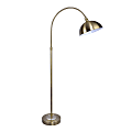LumiSource Emery Floor Lamp, 63-1/2"H, Clear K9 Crystal/White/Antique Soft Brass