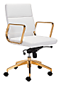 Zuo® Modern Scientist Mid-Back Office Chair, White/Gold 1 thumbnail image