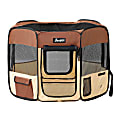 Jespet®, Inc. Portable Pet Exercise Soft-Side Playpen, 24"H x 45"W x 45"D, Brown/Beige 1 thumbnail image
