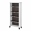 Bush Business Furniture Somerset 66"H 5-Shelf Bookcase, Storm Gray/White, Standard Delivery