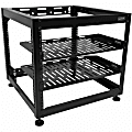 Sanus Component Series AV Rack - 10RU Open Frame Network Rack - 26in Height - Black - For Network Equipment, A/V Equipment - 10U Rack Height - Floor Standing, Wall Mountable Open Frame - Black - 400 lb Maximum Weight Capacity