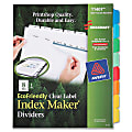 SKILCRAFT® Index Maker Label Dividers, Clear, Set of 8. 1 thumbnail image