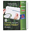 SKILCRAFT® Index Maker Clear Label Dividers With White Tabs, 5-Tab, Pack Of 5 Sets (AbilityOne 7530-01-600-6981) 1 thumbnail image