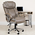 Flash Furniture Hercules LeatherSoft™ Faux Leather High-Back Big & Tall Ergonomic Office Chair, Taupe/Gray