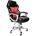 NASCAR® High-Back Bonded Leather Chair, Limited Edition, 45 1/4"H x 27"W x 29 1/2"D, Black/Red 1 thumbnail image
