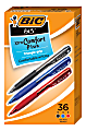 BIC® BU3 Xtra-Comfort Plus Retractable Ballpoint Pens, Medium Point, 1.0 mm, Assorted Ink Colors, Pack Of 36 Pens 1 thumbnail image