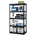 Edsal Heavy-Duty Steel Shelving, 5 Shelves, 36"W x 18"D, Black