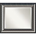 Amanti Art Quicksilver Wall Mirror, 21 5/8"H x 25 5/8"W, Silver/Slate Gray