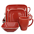 Gibson Home Square Dance 16-Piece Dinnerware Set, Red 1 thumbnail image