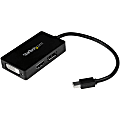 StarTech.com Travel A/V adapter - 3-in-1 Mini DisplayPort to DisplayPort DVI or HDMI converter - MDP2DPDVHD 1 thumbnail image