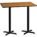 Flash Furniture Rectangular Laminate Table Top With Bar Height Table Base, 43-3/16”H x 30”W x 60”D, Natural