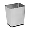 United Receptacle 30% Recycled Stainless Steel Wastebasket, 15 1/2"H x 13 1/2"W x 11"D, 7.25-Gallon Capacity, Silver