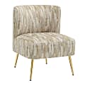 LumiSource Fran Slipper Chair, Light Brown/Gold