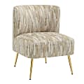 LumiSource Fran Slipper Chair, Light Brown/Gold 1 thumbnail image