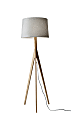 Adesso® Eden Floor Lamp, 59 1/4"H, Gray Shade/Natural Ash Base