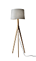Adesso® Eden Floor Lamp, 59 1/4"H, Gray Shade/Natural Ash Base 1 thumbnail image