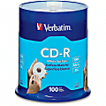 Verbatim® 52X CD-R Discs With Blank White Surface, 700MB/80 Minutes, Pack Of 100 1 thumbnail image