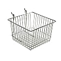 Azar Displays Chrome Wire Baskets, Small Size, 4 1/4" x 12" x 12", Silver, Pack Of 2