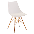 Ave Six Oakley Chair, White/Gold Chrome